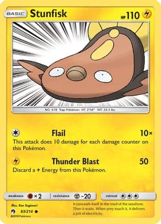 Stunfisk — SM - Lost Thunder Pokémon TCG card by Ken Sugimori