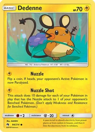 Dedenne (84) — SM - Lost Thunder Pokémon TCG card by MAHOU