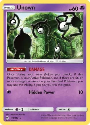 Unown (90) — SM - Lost Thunder