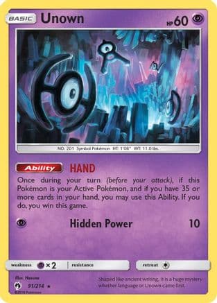 Unown (91) — SM - Lost Thunder