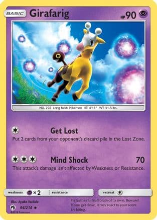 Girafarig — SM - Lost Thunder Pokémon TCG card by Ayaka Yoshida