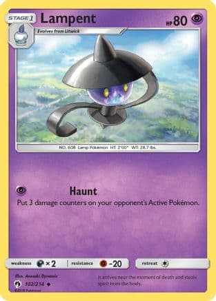 Lampent — SM - Lost Thunder Pokémon TCG card by Ligton