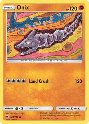 Onix — SM - Lost Thunder Pokémon TCG card by Tomokazu Komiya
