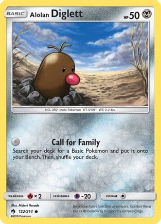 Alolan Diglett — SM - Lost Thunder Pokémon TCG card by Midori Harada