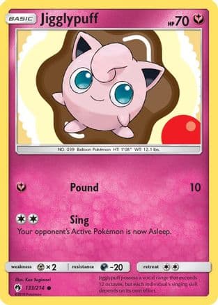 Jigglypuff — SM - Lost Thunder Pokémon TCG card by Ken Sugimori