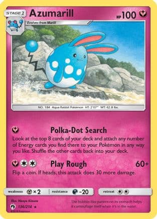 Azumarill — SM - Lost Thunder Pokémon TCG card by Naoyo Kimura