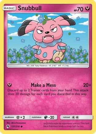 Snubbull — SM - Lost Thunder Pokémon TCG card by Akira Komayama