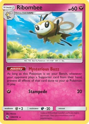 Ribombee — SM - Lost Thunder Pokémon TCG card by Hasuno