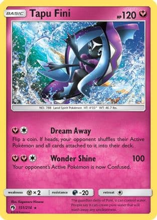 Tapu Fini — SM - Lost Thunder Pokémon TCG card by Kagemaru Himeno