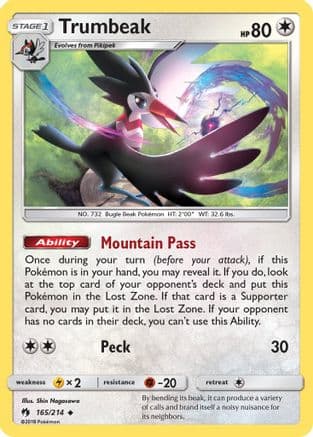 Trumbeak — SM - Lost Thunder Pokémon TCG card by Shin Nagasawa