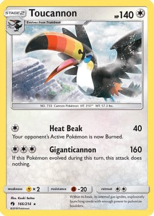 Toucannon — SM - Lost Thunder Pokémon TCG card by Kouki Saitou
