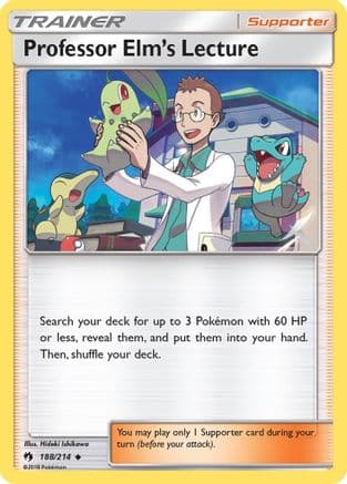 Professor Elm's Lecture — SM - Lost Thunder Pokémon TCG card by Hideki Ishikawa