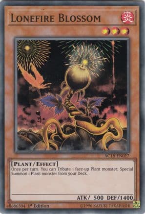 Lonefire Blossom — Advent Calendar 2018 Yu-Gi-Oh! card by KAZUKI TAKAHASHI