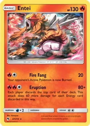Entei - 47/214 (SM Lost Thunder) — Deck Exclusives