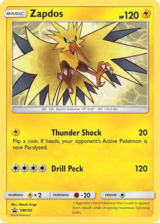 Zapdos - SM145 — SM Promos Pokémon TCG card by Hiroshi Ariga