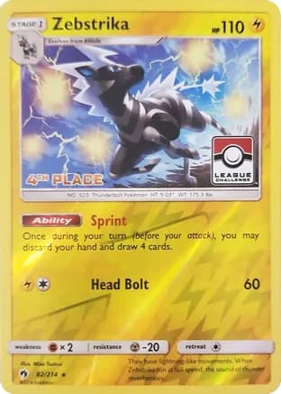 Zebstrika - 82/214 (League Challenge) [4th Place] — League & Championship Cards