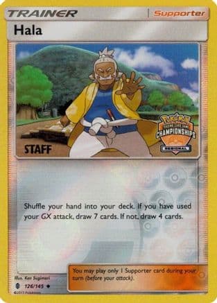 Hala - 126/145 (Regional Championships) [Staff] — League & Championship Cards Pokémon TCG card by Ken Sugimori