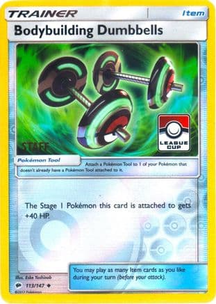 Bodybuilding Dumbbells - 113/147 (League Cup) [Staff] — League & Championship Cards Pokémon TCG card by Eske Yoshinob
