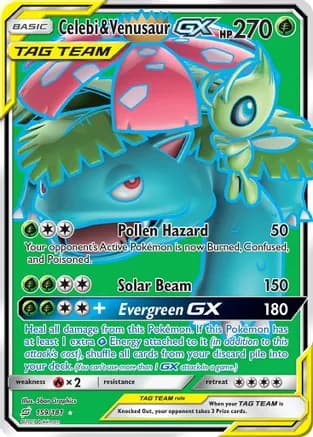 Celebi & Venusaur GX (Full Art) — SM - Team Up