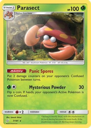 Parasect — SM - Team Up Pokémon TCG card by Satoshi Shirai