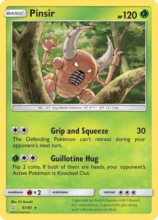 Pinsir — SM - Team Up Pokémon TCG card by Eri Yamaki