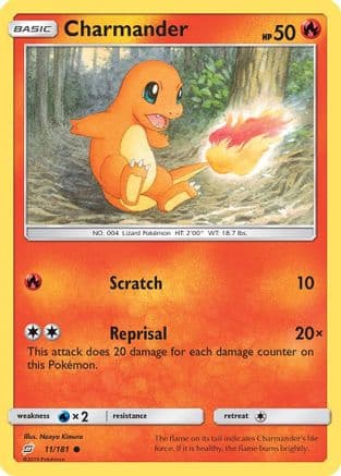 Charmander (11) — SM - Team Up Pokémon TCG card by Naoyo Kimura