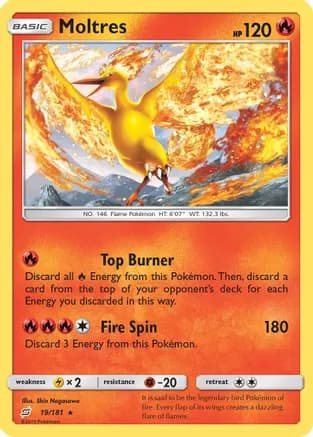 Moltres — SM - Team Up Pokémon TCG card by Shin Nagasawa