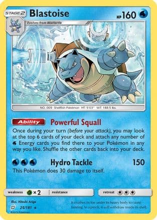 Blastoise — SM - Team Up Pokémon TCG card by Hitoshi Ariga