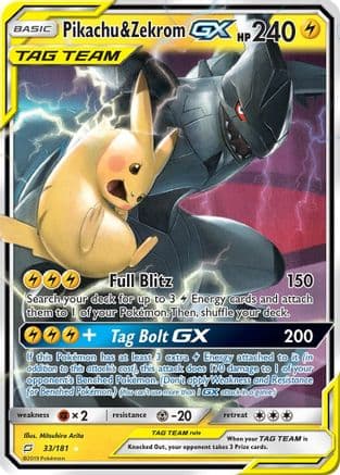 Pikachu & Zekrom GX — SM - Team Up