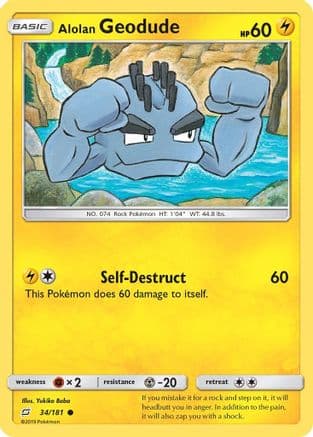 Alolan Geodude (34) — SM - Team Up Pokémon TCG card by Yukiko Baba