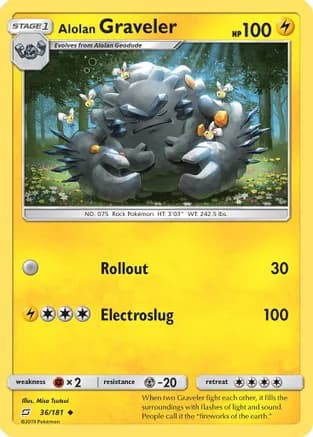 Alolan Graveler — SM - Team Up Pokémon TCG card by Misa Tsutsui