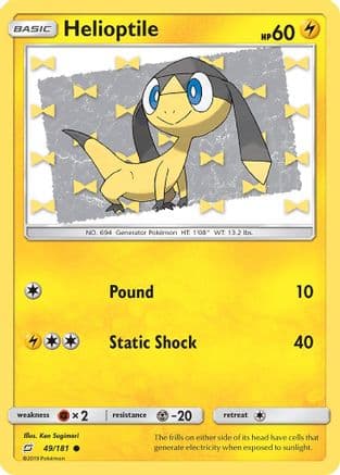 Helioptile — SM - Team Up Pokémon TCG card by Oswaldo KATO