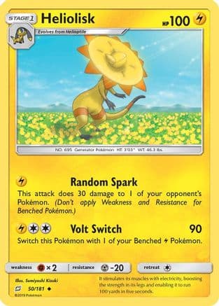 Heliolisk — SM - Team Up Pokémon TCG card by Akira Komayama