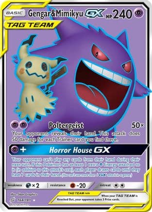 Gengar & Mimikyu GX (Full Art) — Pokémon TCG card