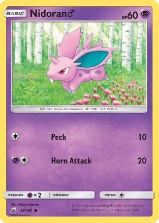 Nidoran M — SM - Team Up Pokémon TCG card by Ken Sugimori