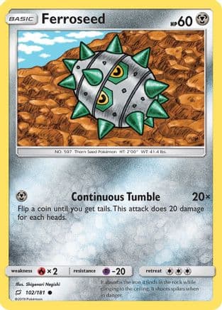 Ferroseed — SM - Team Up Pokémon TCG card by Shigenori Negishi