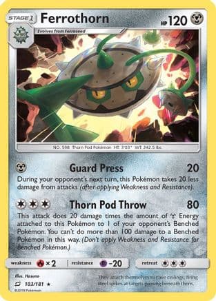 Ferrothorn — SM - Team Up Pokémon TCG card by Hasuno