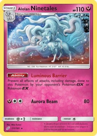Alolan Ninetales — SM - Team Up Pokémon TCG card by Misa Tsutsui