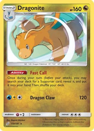 Dragonite — SM - Team Up Pokémon TCG card by Megumi Mizutani