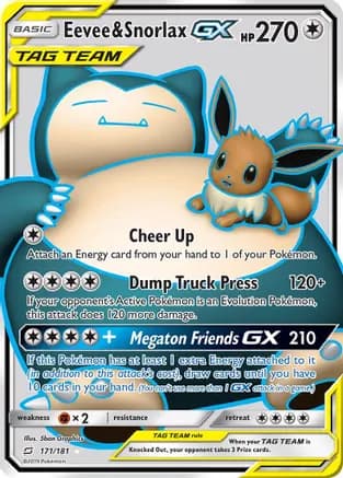 Eevee & Snorlax GX (Full Art) — SM - Team Up