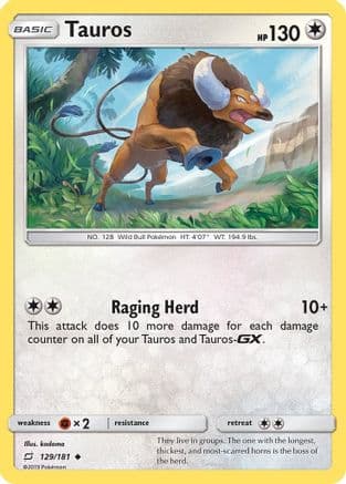 Tauros — SM - Team Up Pokémon TCG card by kodama