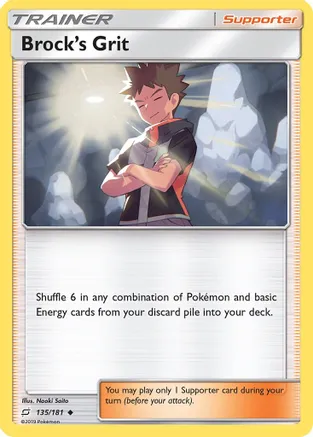 Brock's Grit — SM - Team Up Pokémon TCG card by Naoki Saito