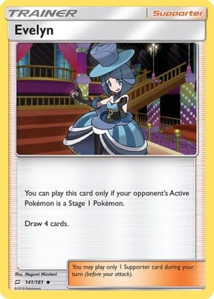 Evelyn — SM - Team Up Pokémon TCG card by Megumi Mizutani