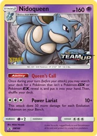 Nidoqueen - SM160 (Prerelease) [Staff] — SM Promos Pokémon TCG card by Mikael Norén