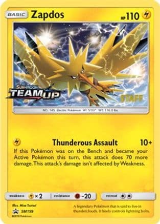 Zapdos - SM159 (Prerelease) [Staff] — SM Promos Pokémon TCG card by Misa Tsutsumi