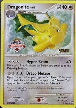 Dragonite - 2/146 (National Championships) [Staff] — League & Championship Cards Pokémon TCG card by Mitsuhiro Arita