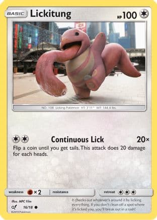 Lickitung (Holo Common) — Detective Pikachu Pokémon TCG card by MPC Film