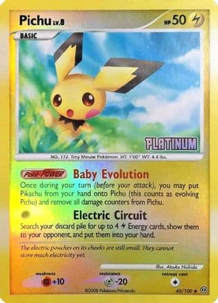 Pichu - 45/106 [Platinum] — Burger King Promos Pokémon TCG card by Atusko Nishida