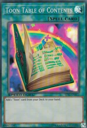 Toon Table of Contents — Speed Duel: Tournament Pack 1 Yu-Gi-Oh! card by KAZUKI TAKAHASHI