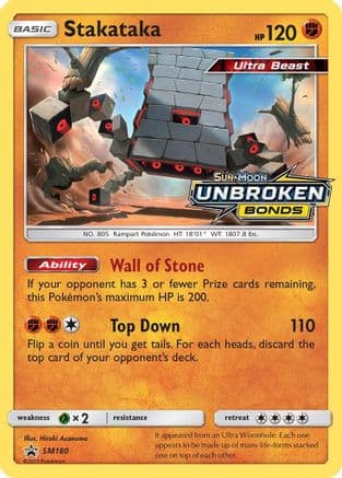 Stakataka - SM180 (Prerelease) — SM Promos Pokémon TCG card by Hiroki Asanuma